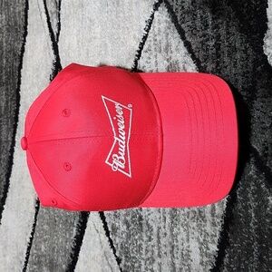 BUDWEISER RED EMBROIDERED SNAP-BACK NWOT CAP HAT